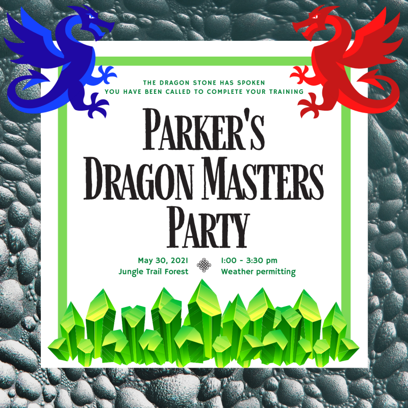Dragon Master's birthday party invitation